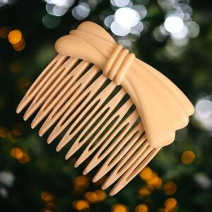 1980’s Dainty Cream Colored French Hair Comb, Minimalist, Deadstock Vintage